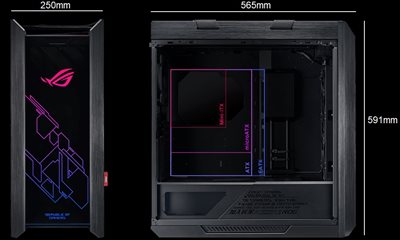 ASUS ROG Strix Helios GX601 RGB Tempered Glass ATX Mid-Tower Computer Case  - Black - Micro Center