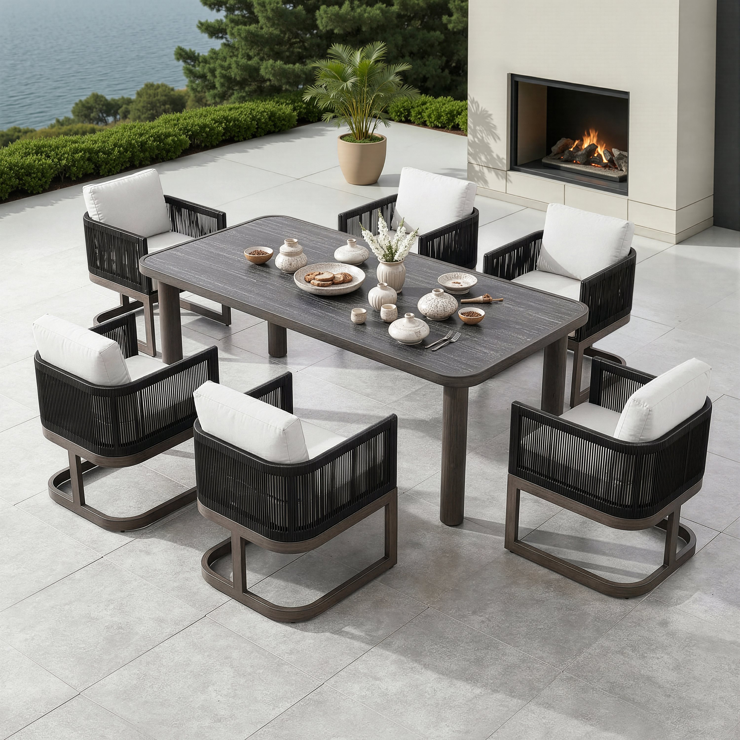 438【豪華＊コンプリートセット＊】アテンゾ アダストリア パルファム ＊ Sirio Atlas 7-piece Outdoor Patio Dining Set | Costco