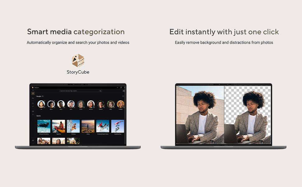 Smart media categorization / Edit instantly with just one click