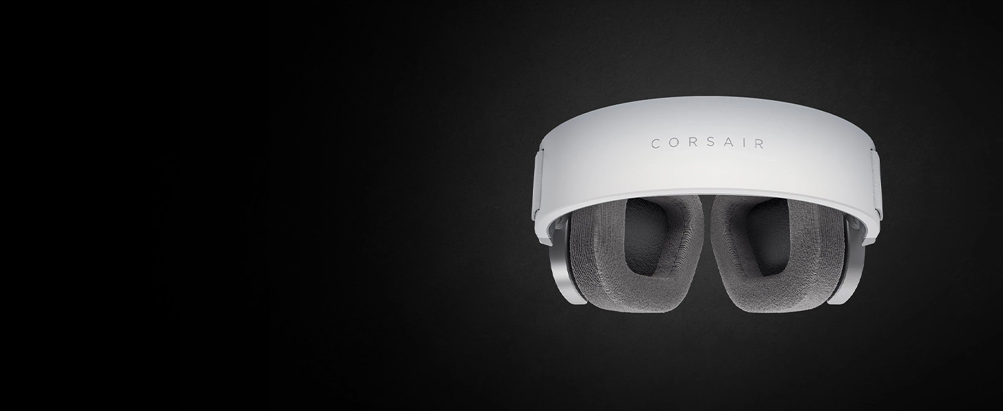 Corsair HS80 RGB WIRELESS Premium Gaming Headset with Spatial Audio, White  - Micro Center