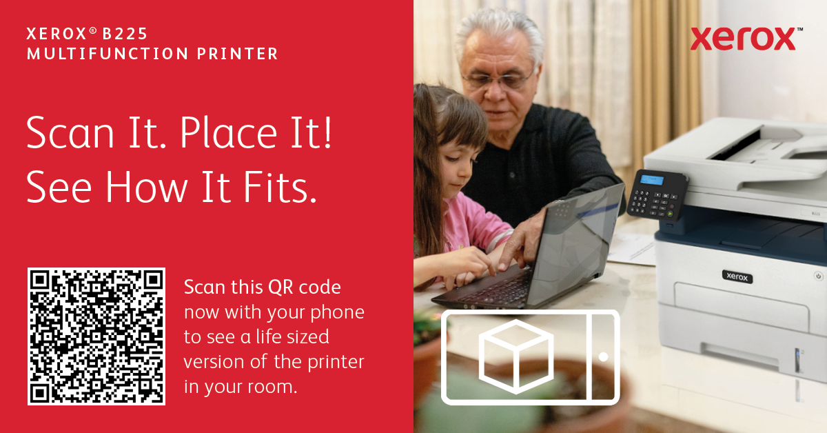Man and child with printer