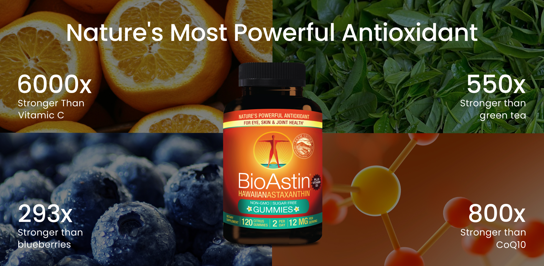BioAstin Hawaiian Astaxanthin 12 mg, 120 Gummies, Citrus