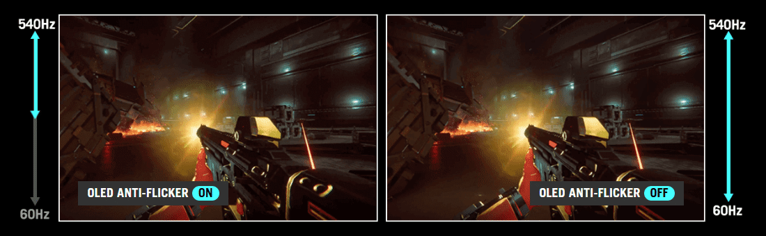 Screenshot of an FPS game showing onscreen flicker when the gun fires