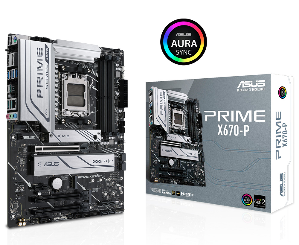 ASUS PRIME X670-P Bundkort - AMD X670 - AMD AM5 socket - RAM - ATX