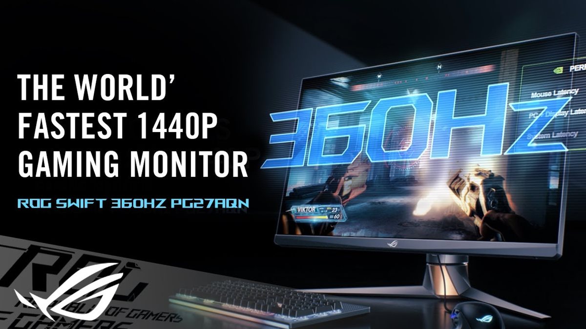 ASUS PG27AQN ROG Swift 27 2K QHD (2560 x 1440) 360Hz Gaming Monitor;  NVIDIA G-sync; HDR; HDMI DisplayPort; Aura Sync - Micro Center