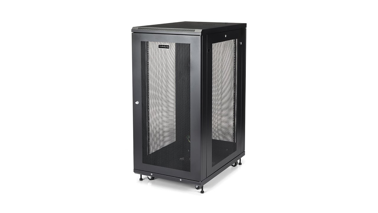 StarTech.com 4-Post 24U Server Rack Cabinet, Data / Network Rack ...