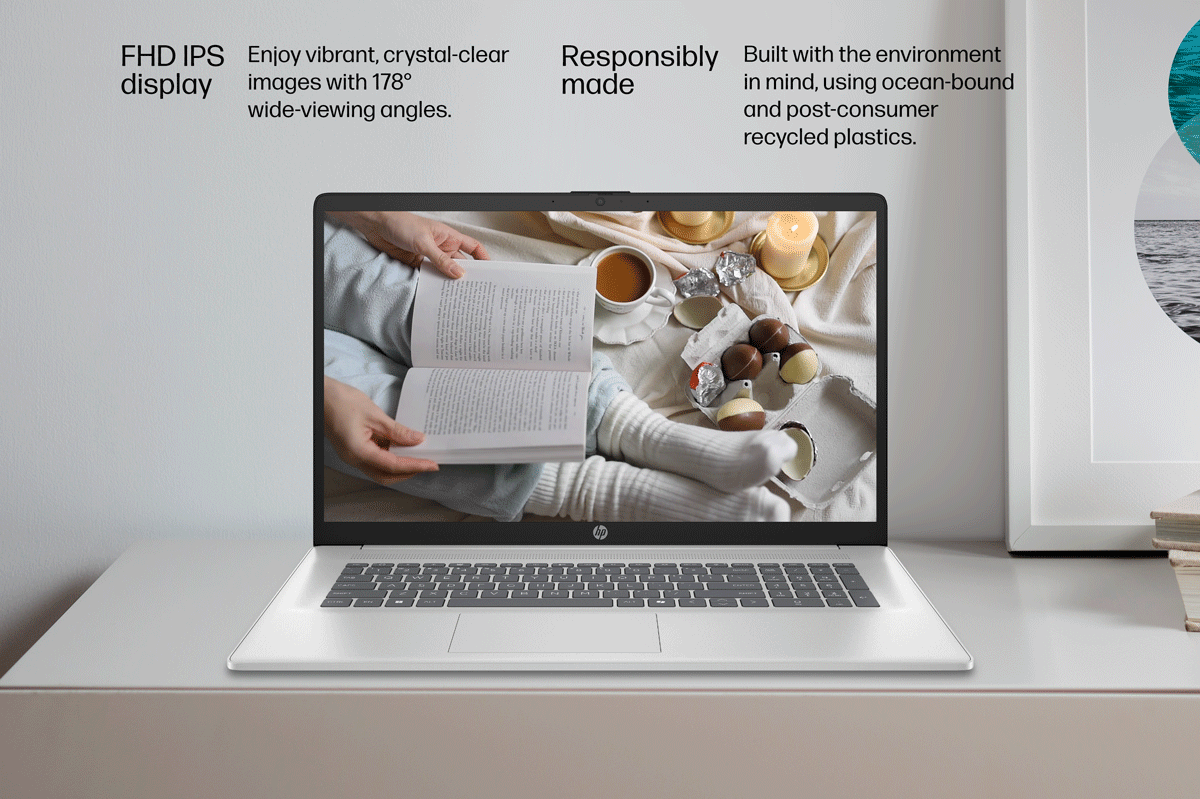 HP 17 Laptop shows video entertainment