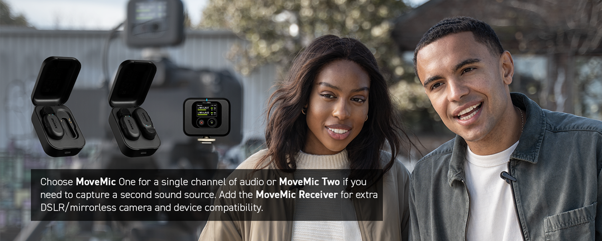 Shure MoveMic wireless lavalier system with direct to phone capability and optional receiver for DSLR or Mirrorless camera use or third part phone applications