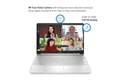slide 2 of 5, zoom in, silver hp 15 laptop shows video call.