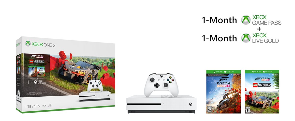 234-01121 White Microsoft Xbox One S 1TB Forza Horizon 4 LEGO® Speed Champions Bundle 