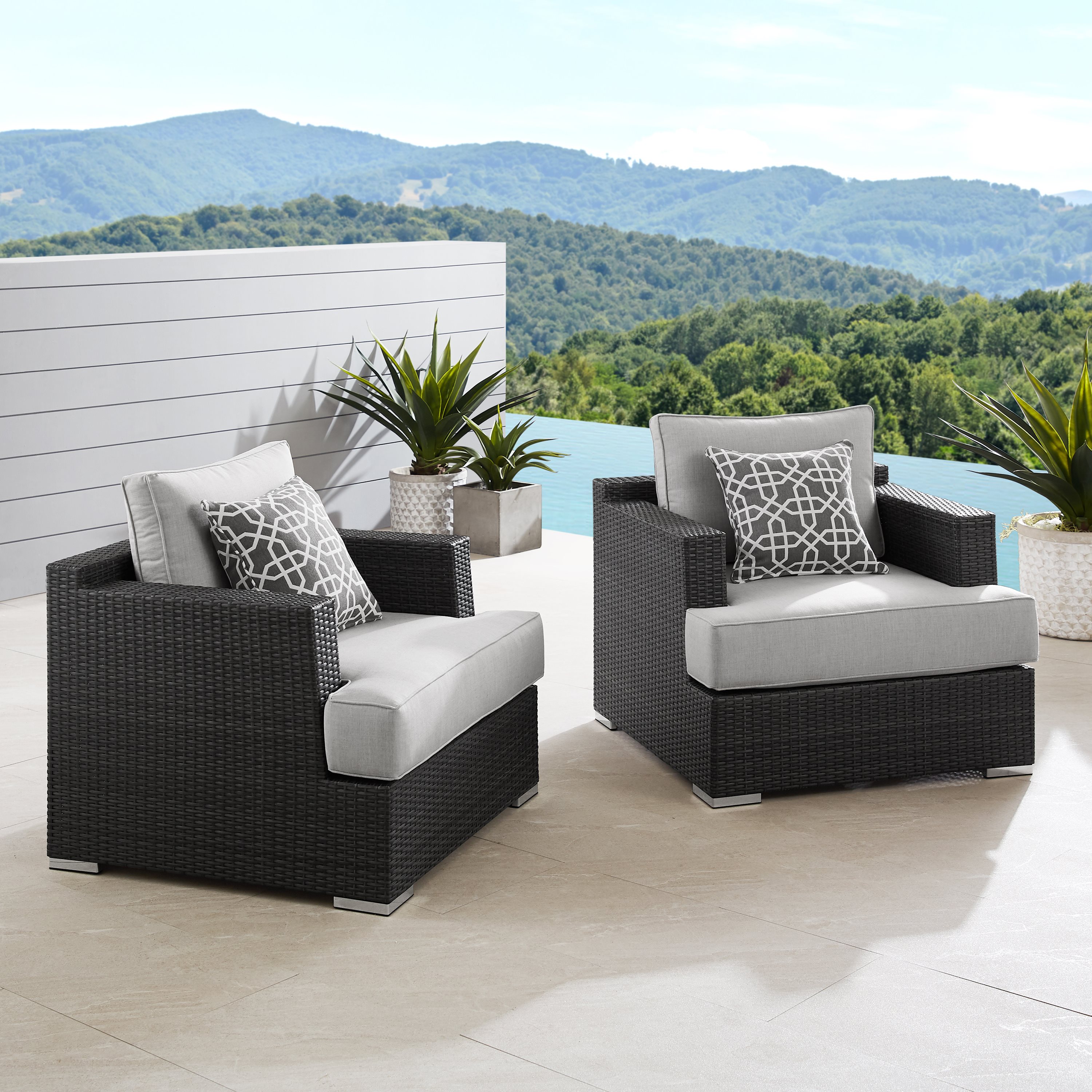 COMPACT LO CHAIR 02 basque “gray stripe” Niko 2-piece Patio Chair Set | Costco