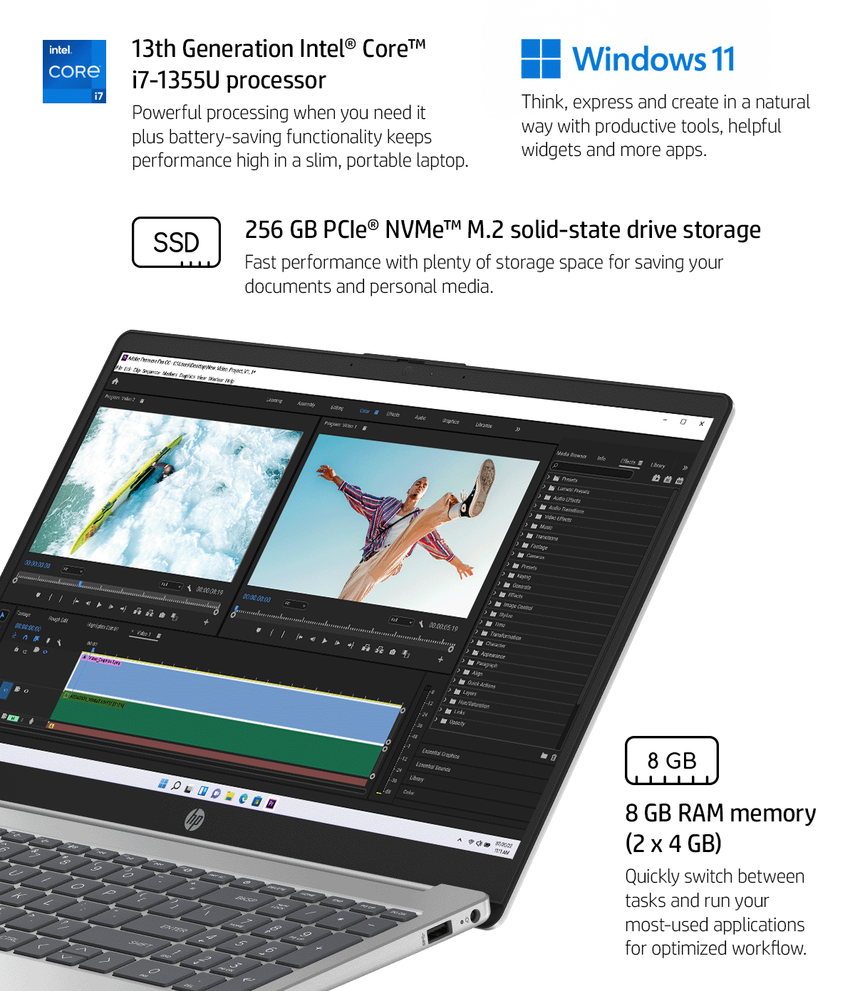 HP laptop shows Adobe application
