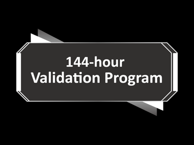 144-hour validation program seal.