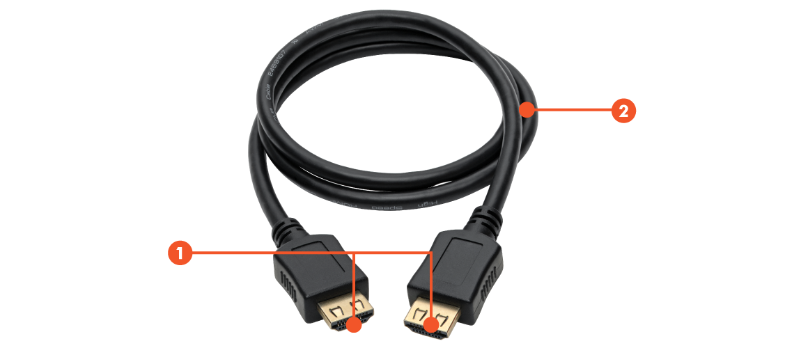 Tripp Lite High-Speed HDMI Cable with Gripping Connectors 4K 60 Hz 4:4:4 M/M  Black 3ft - HDMI cable - 3 ft - P568-003-2A - Audio & Video Cables 