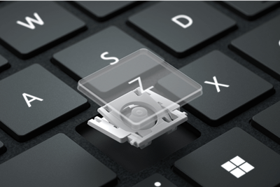 Keypad detail with transparent key