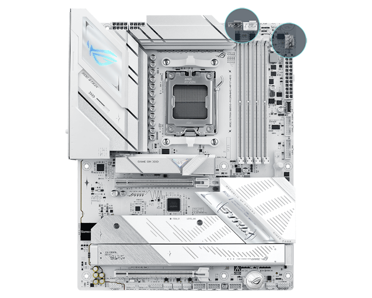 ROG STRIX B850-A GAMING WIFI7 Neo Lüfterkopfpositionen