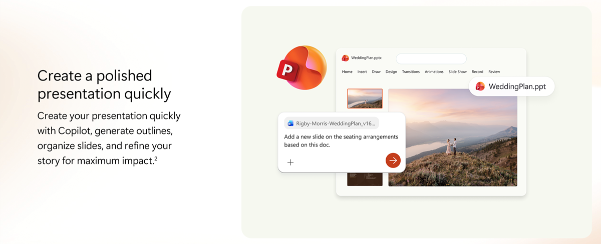 Create a polished presentation quickly