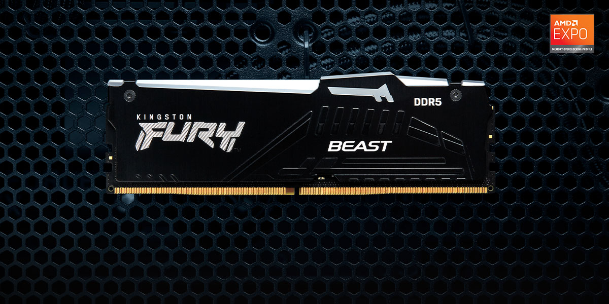 Memoria DDR5 Kingston 32Gb 6400 MHz FURY BEAST RGB Black EXPO