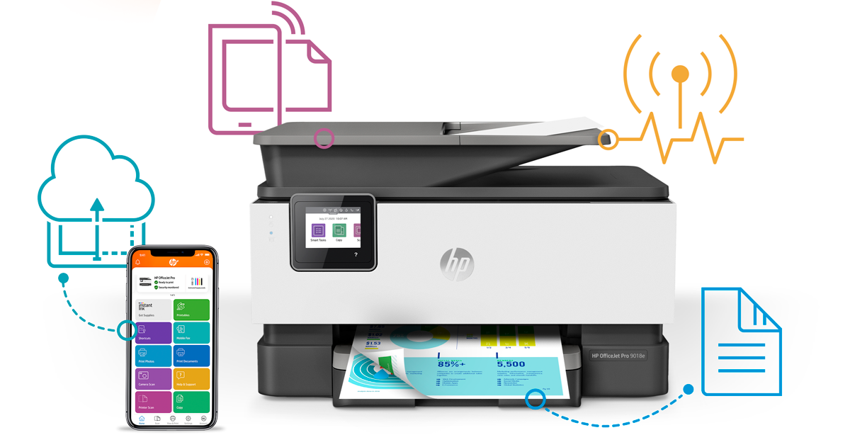 HP OfficeJet Pro 9018e Wireless All-In-One Printer with 6 Months Free Ink  Through HP Plus