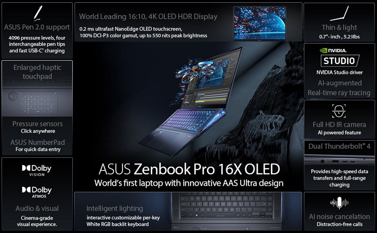 ASUS Zenbook Pro 16X OLED UX7602ZM-DB74T - 16