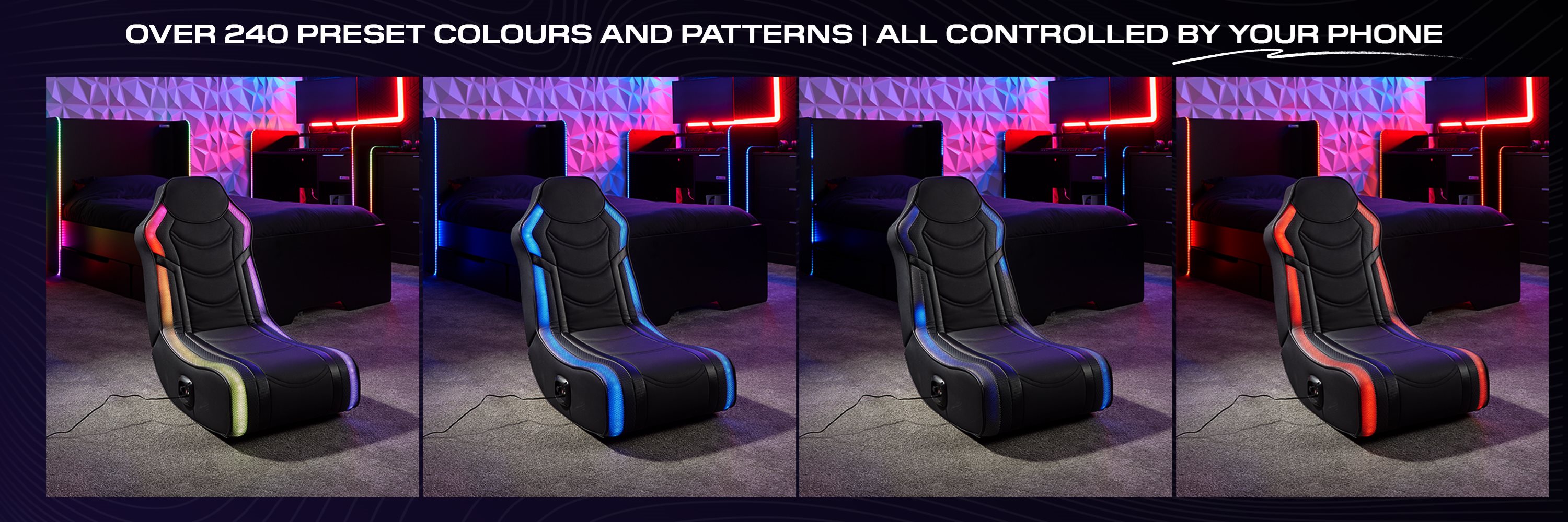 X Rocker Chimera RGB LED Floor Rocker Gaming Chair for Kids, You 並行輸入品