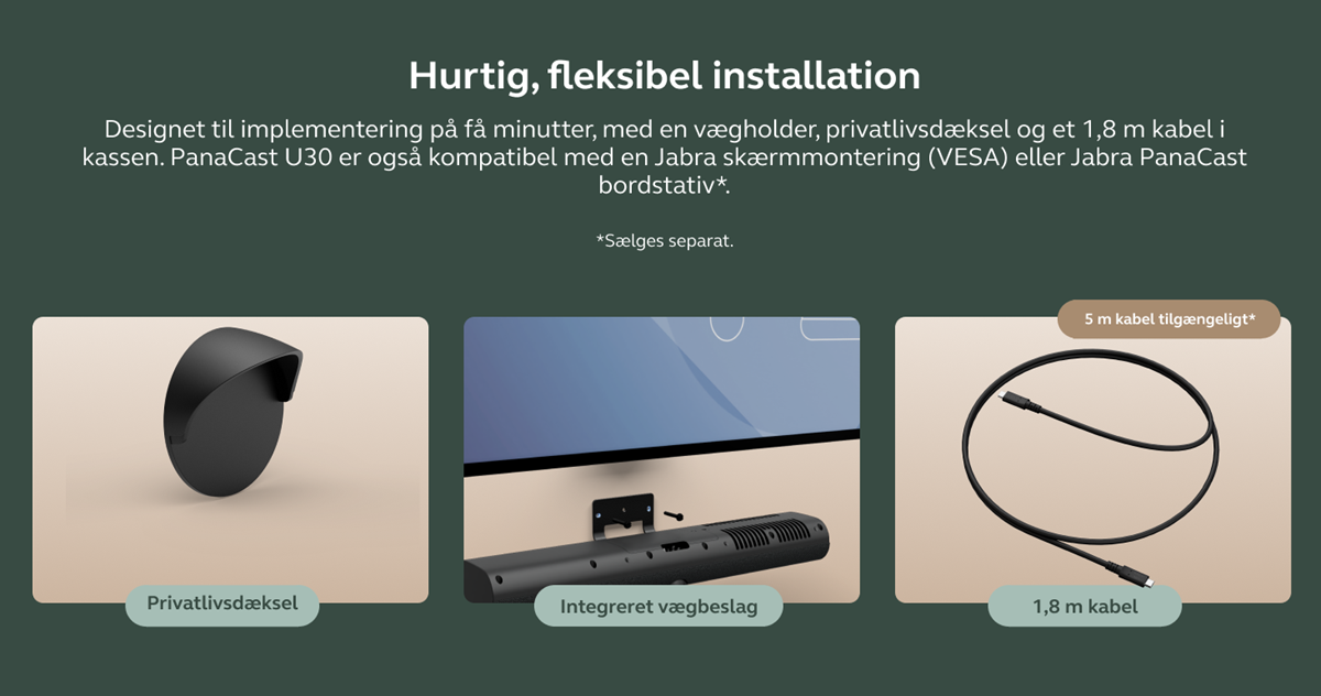 Jabra PanaCast U30 alt i en-USB-BYOD-videobar