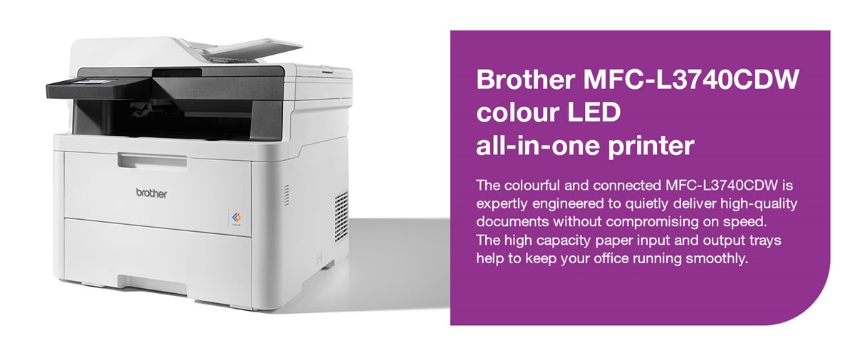 Brother MFC-L3740CDW wireless colour LED all-in-one printer header