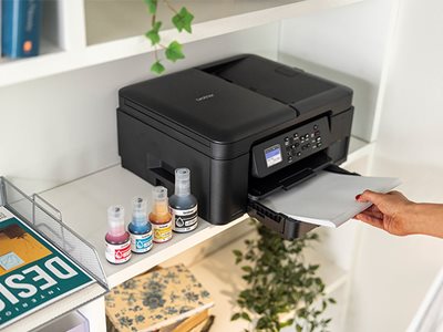 Brother DCP-T780DW front loading paper tray used in a home environment