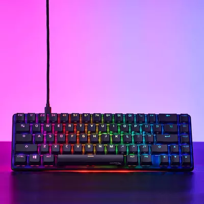 RGB backlit keys with radiant lighting effects
