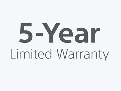 Covered by Sony® ES 5-Year Limited Warranty