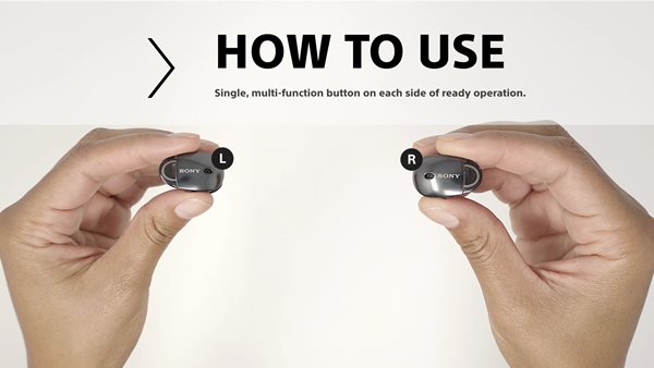 thumbnail video image 2 of Sony WF-1000X/BM1 True Wireless Noise-Cancelling Earbuds with Built-In Mic, 2 of 8