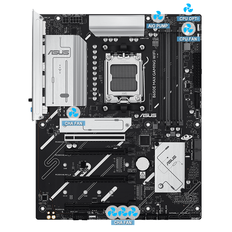 ASUS-Mainboard mit 4-Pin PWM/DC-Lüfterbild
