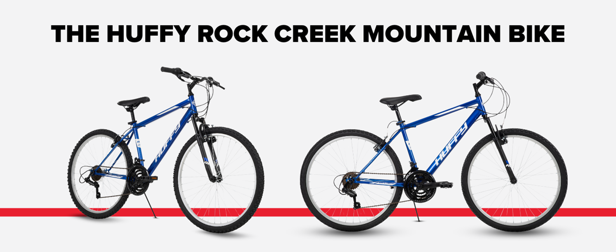 Side profile image of the Huffy Rock Creek showcasing the overall design and build of the bike