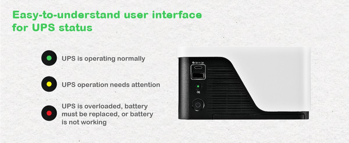 APC Back-UPS BE Series BE900G3 with green signal