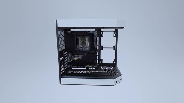 thumbnail video image 2 of HYTE Y60 Modern Aesthetic Dual Chamber Panoramic Tempered Glass Mid-Tower ATX Computer Gaming Case with PCIe 4.0 Riser Cable Included, Snow White, 2 of 14