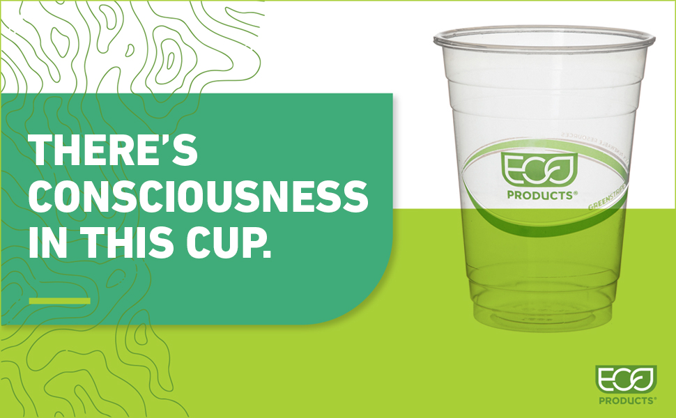 Eco-Products 16 oz GreenStripe Cold Cups - 50 / Pack - Clear