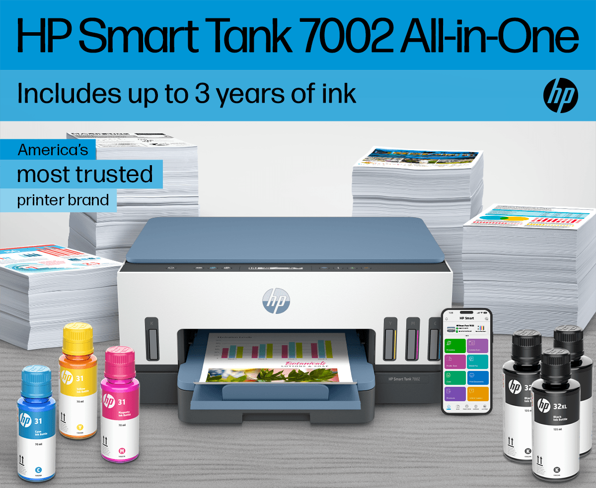 HP Smart Tank 7002 All-in-One Printer with 3 Years of Additional Ink 
