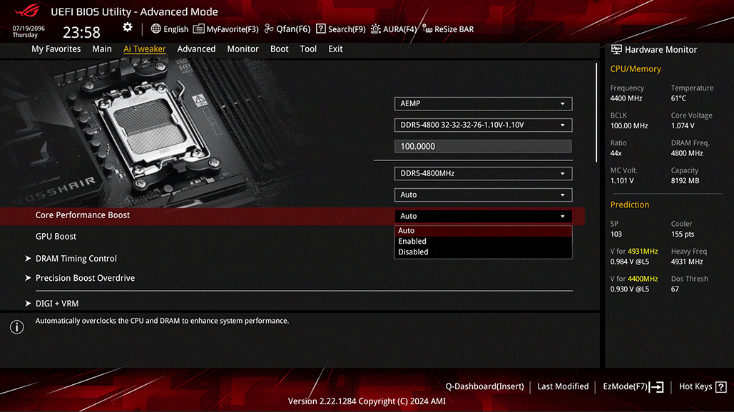 Mit AI Overclocking kannst du die Leistung automatisch optimieren.