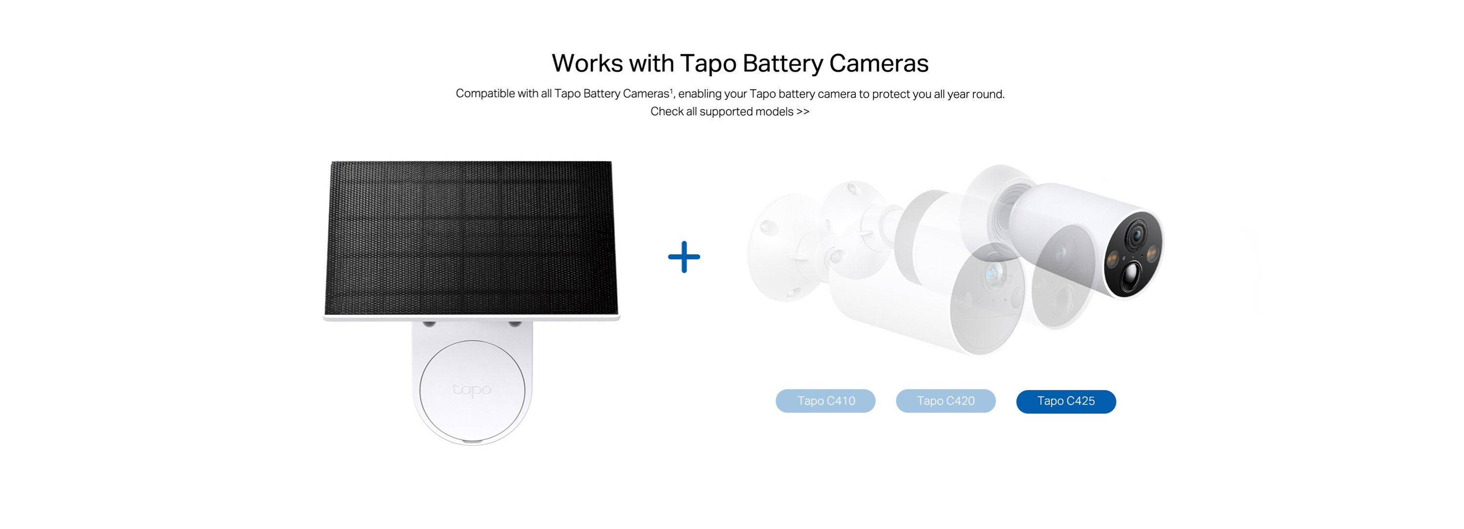 TP-Link Tapo SolarCam 2K - Wireless Outdoor Camera With Solar Panel Base