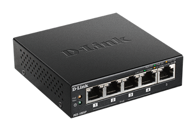DGS‑1005P 5‑Port Desktop Gigabit PoE+ Switch