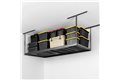 slide 6 of 6, zoom in, saferacks ceiling mounted storage platform with bins and a cooler on it