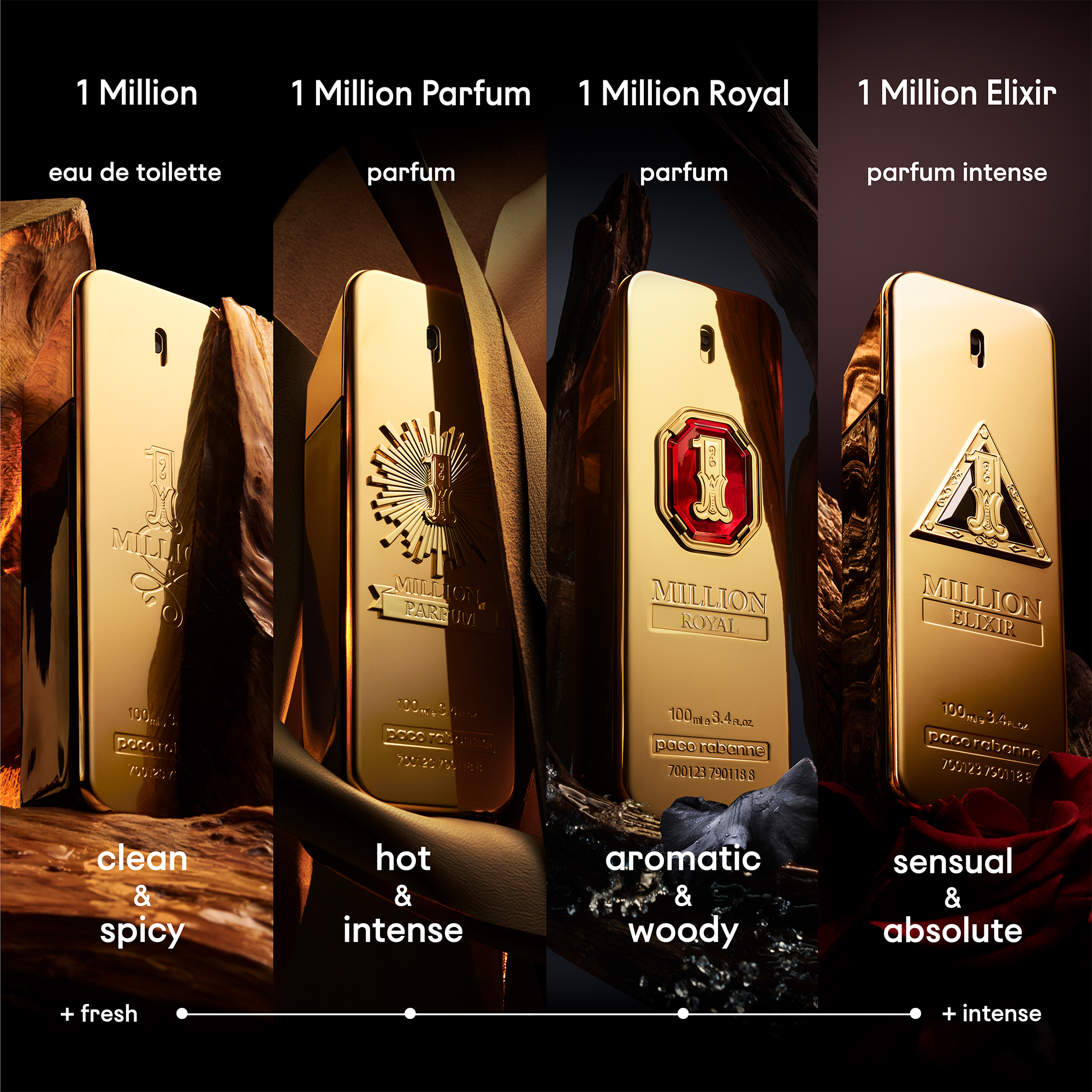香水(男性用) 1 MILLION ELIXIR RABANNE Paco Rabanne One million Elixir for Men Parfum Intense Spray