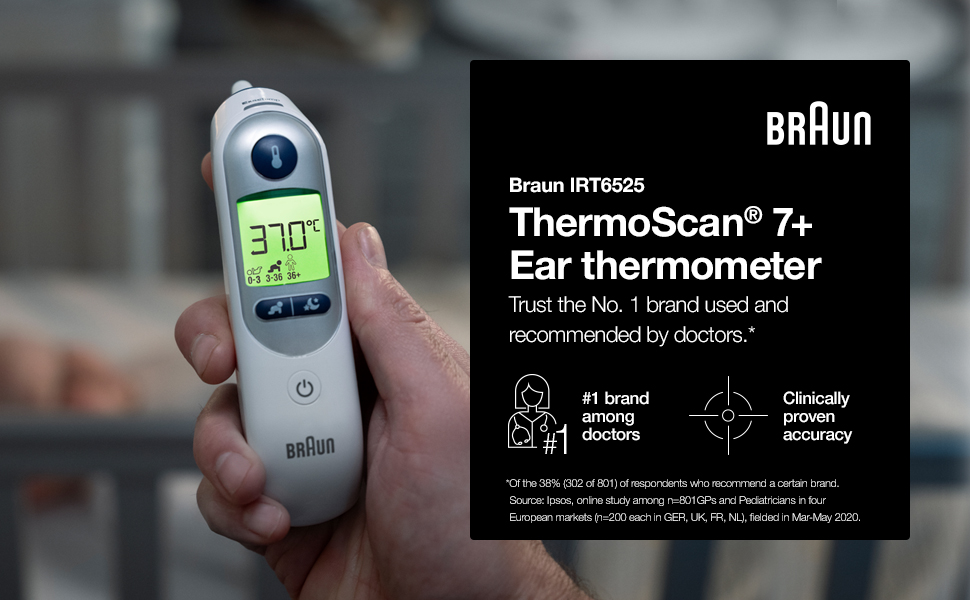Buy Braun IRT6525 ThermoScan 7+ Ear Thermometer with Night mode, Thermometers