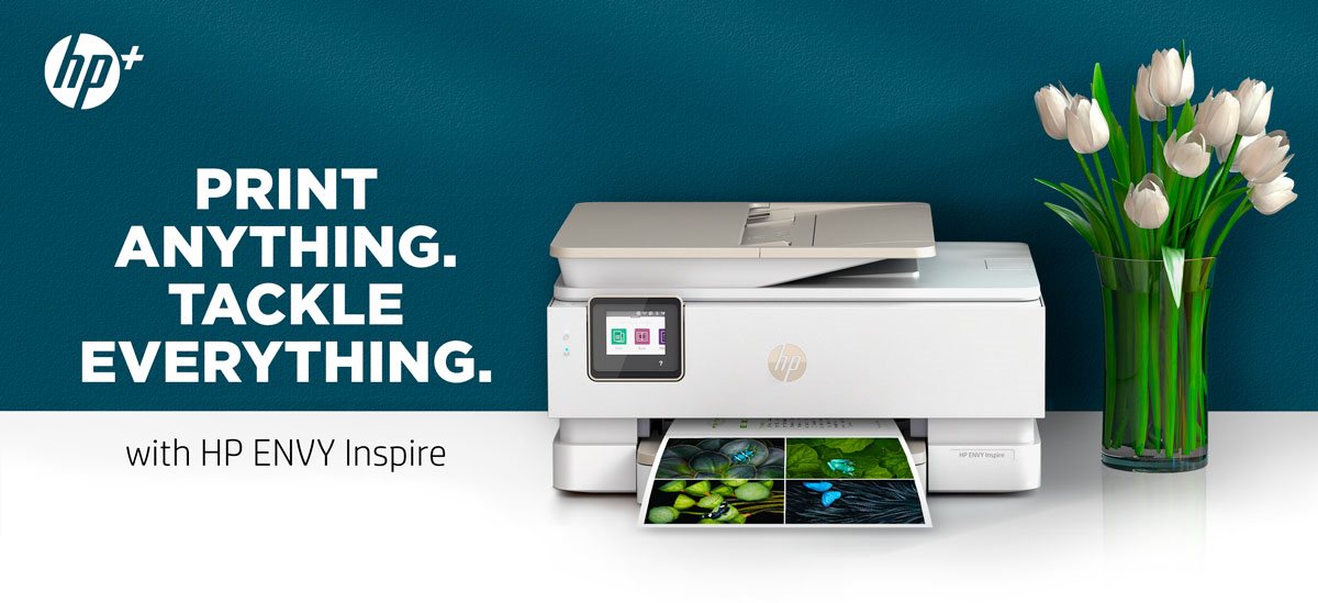 HP ENVY Inspire 7958e All-in-One Hero/video: PRINT ANYTHING. TACKLE EVERYTHING. with HP ENVY Inspire