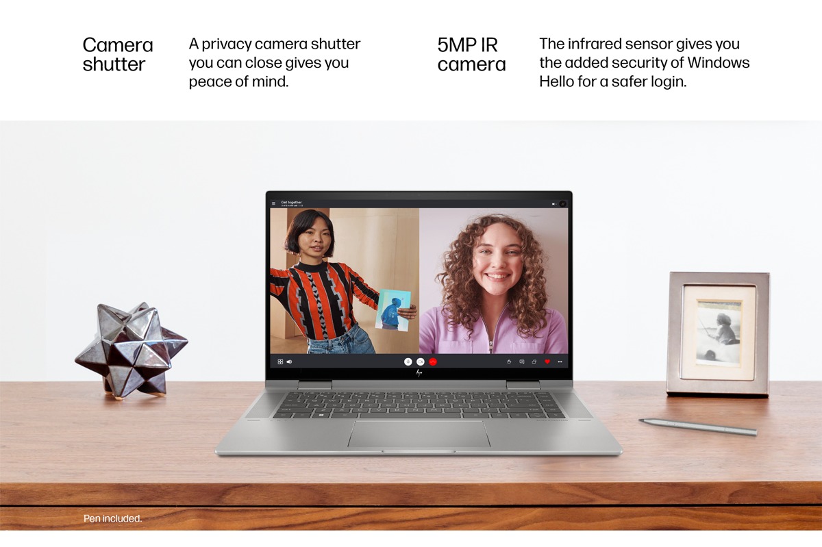 Two friends have a video call on the HP ENVY x360