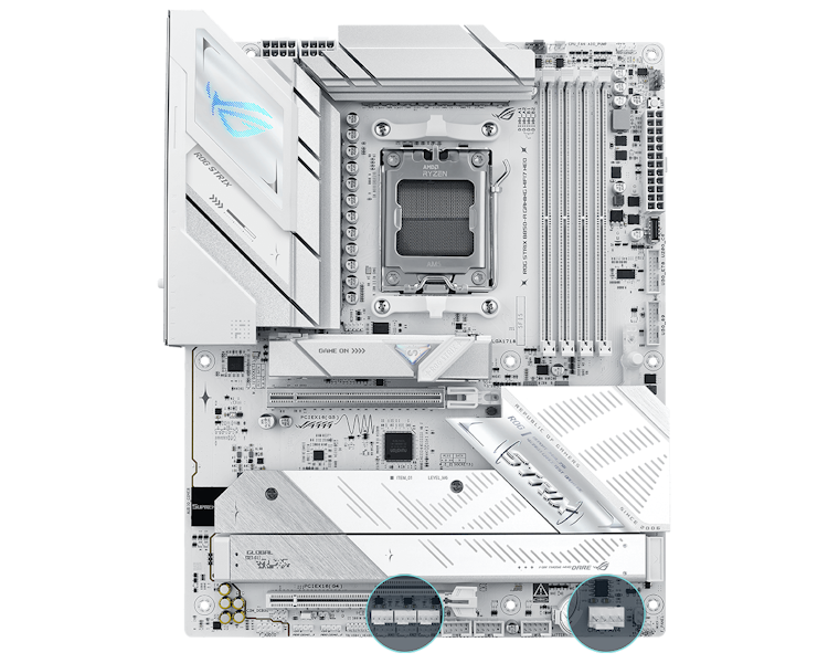 ROG STRIX B850-A GAMING WIFI7 Neo Gehäuselüfter Positionen