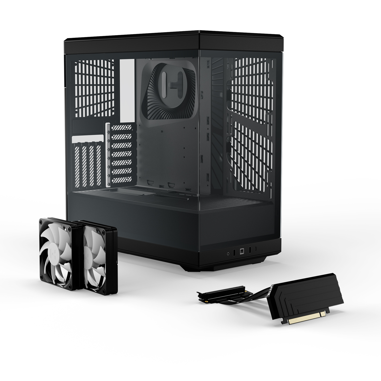 HYTE Y40 Modern Aesthetic Panoramic Tempered Glass Mid-Tower ATX Computer  Gaming Case with PCIE 4.0 Riser Cable Included, Black (CS-HYTE-Y40-B)