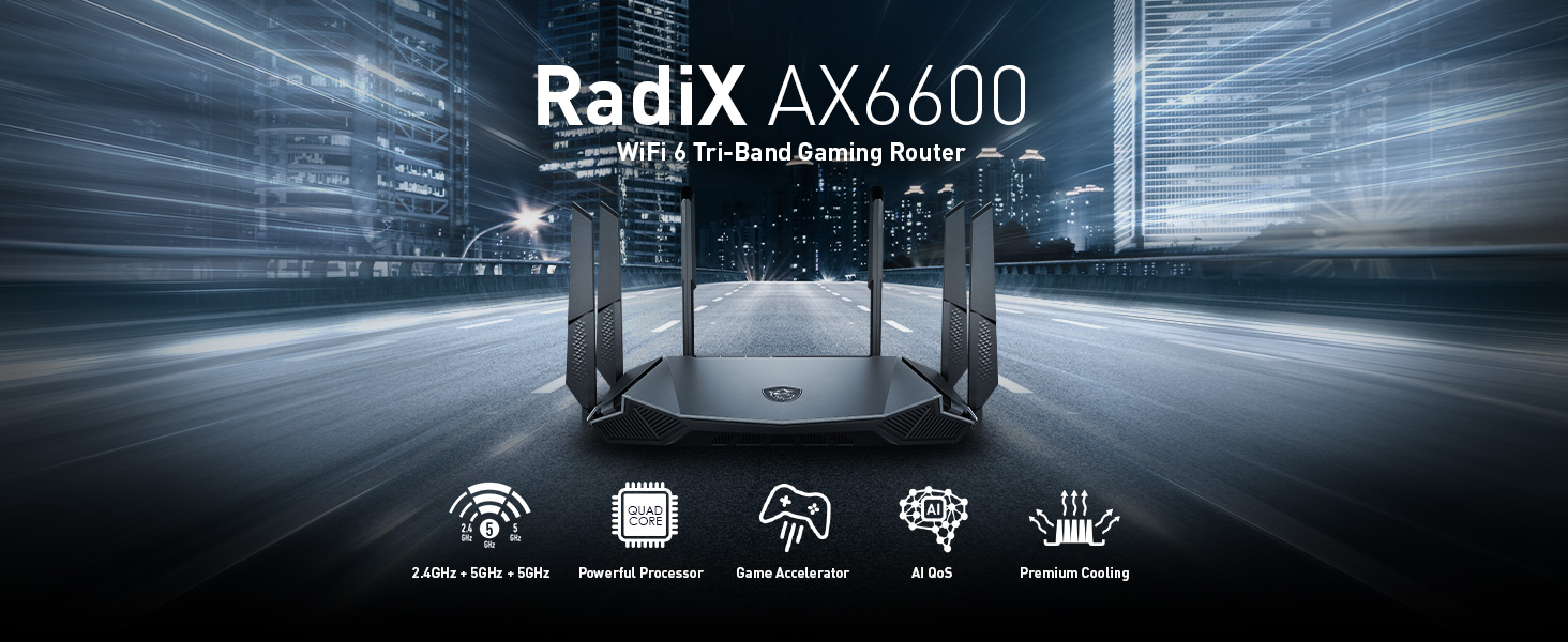 Promo MSI RadiX AX6600 WiFi 6 Tri-Band Gaming Router AX 6600 Cicil 0% 3x -  Kab. Sleman - Starcomp