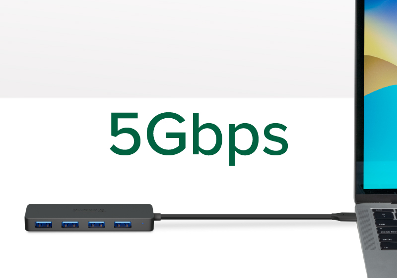 Plugable USB C to USB Adapter Hub, 4 Port USB 3.0 Hub, USB Splitter for ...