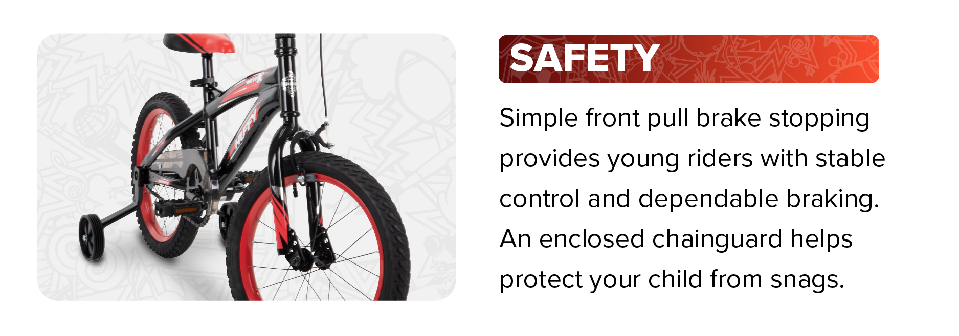 Huffy, Kids' Bike, 16‚Äù Moto X, Black Red, Youth, Boys, EZ Build